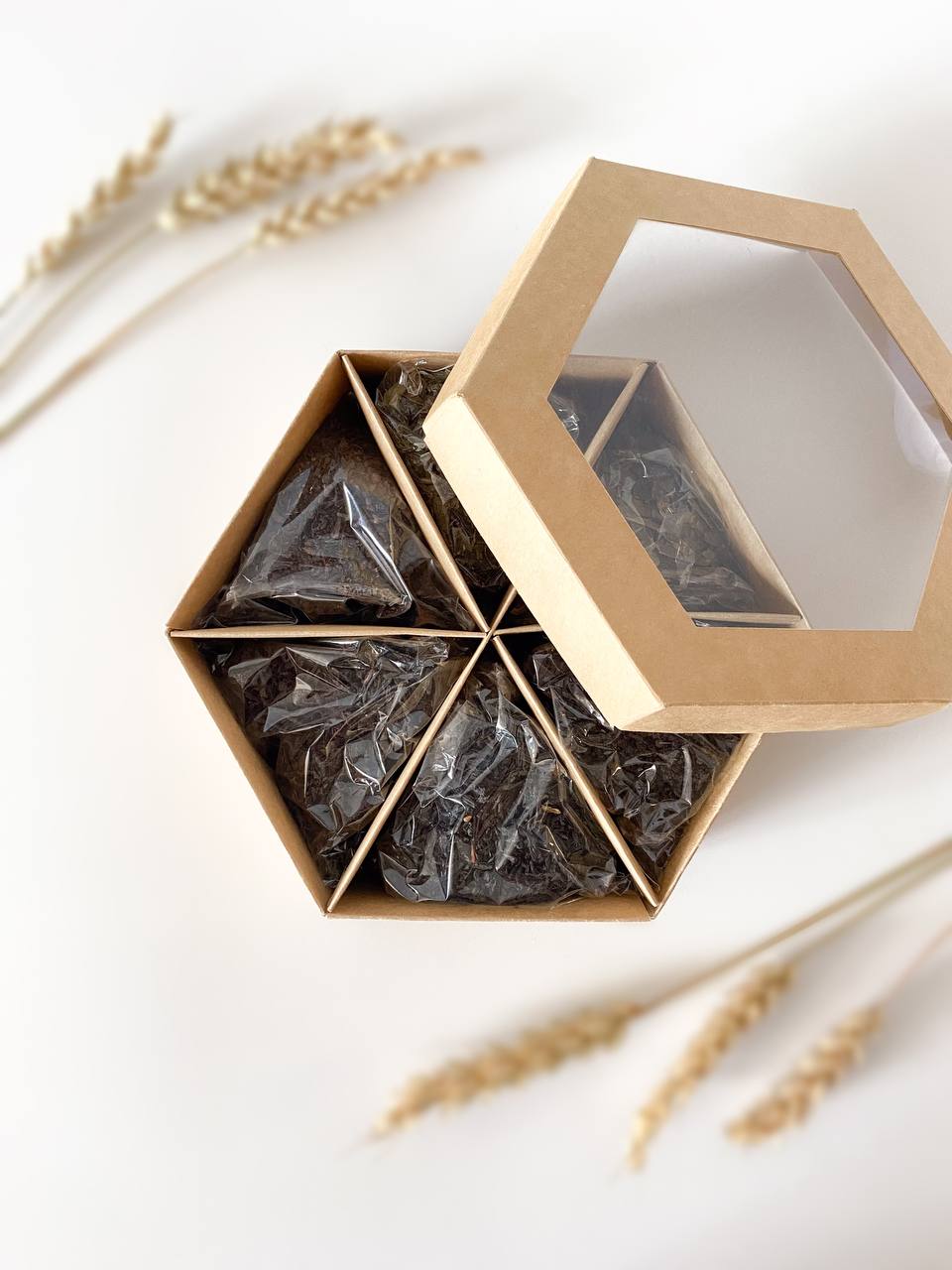 Менажница шестигранник под орехи/сухофрукты/конфеты/чай, крафт — изображение 4